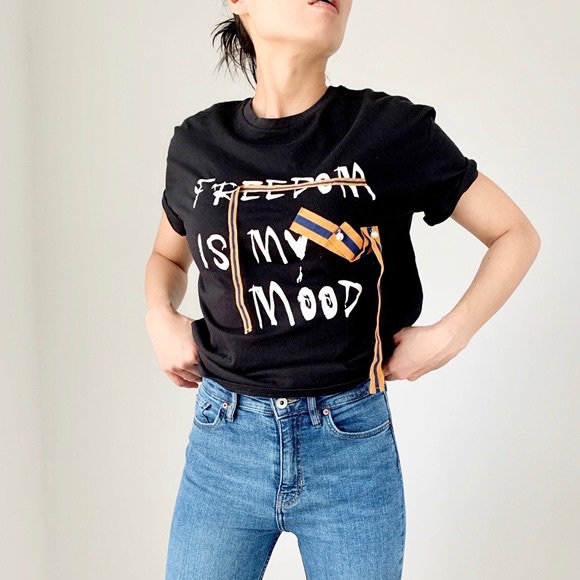 Zara Freedom Is My Mood T Shirt - Picture 1 of 2